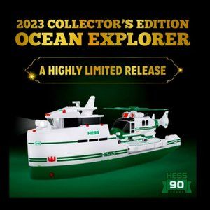 NIB 2023 Hess Collector's 90th Anniversary Ocean Explorer w/Helicopter *Sealed*